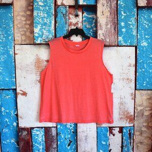 Women's Time and Tru Muscle Tank Top Relaxed Fit Sleeveless XLARGE Orange NEW